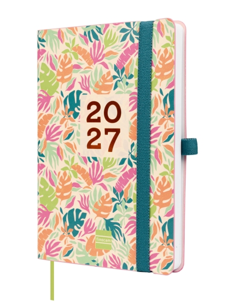 Finocam Capri Agenda de Tapa Blanda - 16 Meses - Semana Vista Horizontal - Formato F4 - 118x168mm - Papel de 80g/m2 - Bolsillo Interior - Cierre con Goma - Multicolor