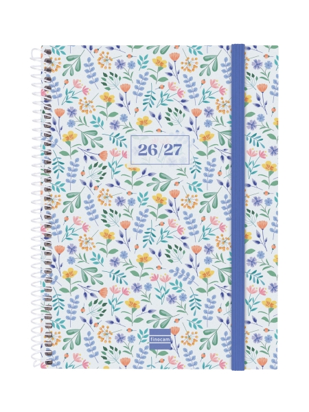 Finocam Secundaria Agenda Escolar 26/27 - Semana Vista Horizontal - Formato 4º - 155x212mm - Tapas de Polipropileno - Papel de 80g/m2 - Espiral Metalica - Esquinas Microperforadas - Multicolor