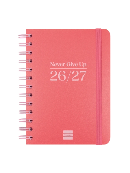 Finocam Cosmo Flex Agenda Escolar 26/27 - Semana Vista Horizontal - Formato 8º - 120x169mm - Tapas de Polipropileno - Papel de 80g/m2 - Espiral Metalica - Esquinas Microperforadas - Color Rojo