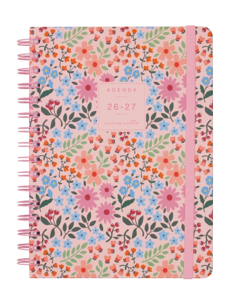 Finocam Moniquilla Agenda Escolar 26/27 - Semana Vista Horizontal - Formato E10 - 155x212mm - Tapa Dura - Papel de 80g/m2 - Espiral Metalica - Multicolor