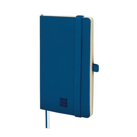 Finocam Nexo Cuaderno de Tapa Blanda - 72 Hojas - 90x150mm - Papel Crema de 80g/m2 - Liso - Bolsillo Interior - Cierre con Goma - Hojas Microperforadas - Color Azul Marino