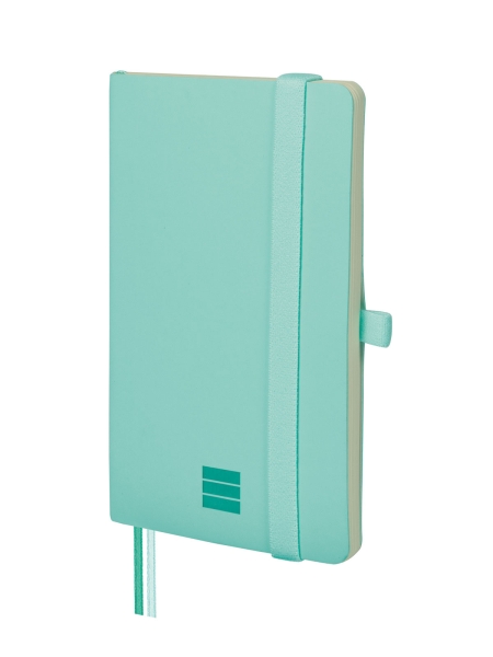 Finocam Nexo Cuaderno de Tapa Blanda - 72 Hojas - 90x150mm - Papel Crema de 80g/m2 - Liso - Bolsillo Interior - Cierre con Goma - Hojas Microperforadas - Color Turquesa