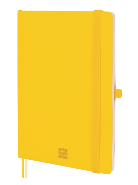 Finocam Nexo Cuaderno de Tapa Blanda - 72 Hojas - Formato A5 - 148x210mm - Papel Crema de 80g/m2 - Liso - Bolsillo Interior - Cierre con Goma - Hojas Microperforadas - Color Amarillo