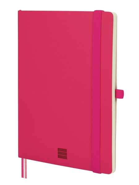 Finocam Nexo Cuaderno de Tapa Blanda - 72 Hojas - Formato A5 - 148x210mm - Papel Crema de 80g/m2 - Liso - Bolsillo Interior - Cierre con Goma - Hojas Microperforadas - Color Fucsia