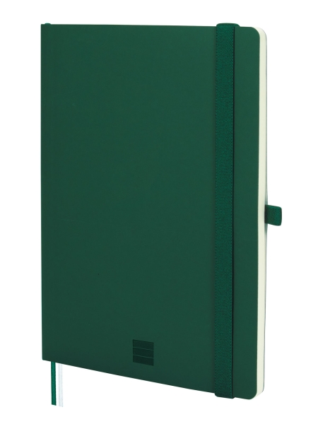 Finocam Nexo Cuaderno de Tapa Blanda - 72 Hojas - Formato A5 - 148x210mm - Papel Crema de 80g/m2 - Liso - Bolsillo Interior - Cierre con Goma - Hojas Microperforadas - Color Verde Oscuro