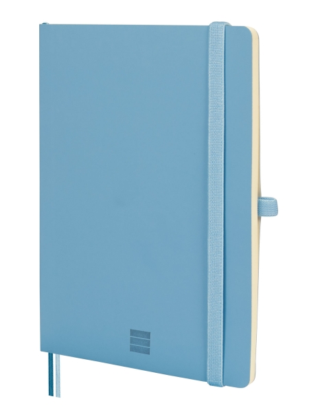 Finocam Nexo Cuaderno de Tapa Blanda - 72 Hojas - Formato A5 - 148x210mm - Papel Crema de 80g/m2 - Liso - Bolsillo Interior - Cierre con Goma - Hojas Microperforadas - Color Azul Celeste