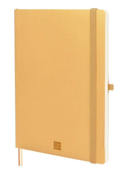 Finocam Nexo Cuaderno de Tapa Blanda - 72 Hojas - Formato B5 - 176x250mm - Papel Crema de 80g/m2 - Liso - Bolsillo Interior - Cierre con Goma - Hojas Microperforadas - Color Camel