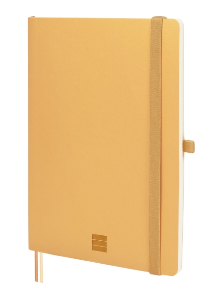Finocam Nexo Cuaderno de Tapa Blanda - 72 Hojas - Formato A5 - 148x210mm - Papel Crema de 80g/m2 - Bolsillo Interior - Cierre con Goma - Portaboligrafo - Hojas Microperforadas - Color Camel