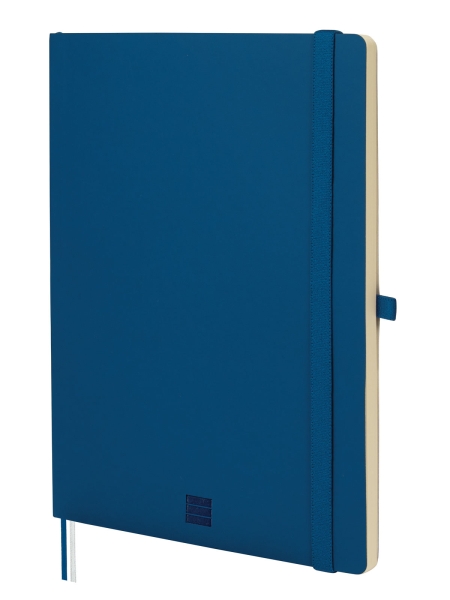Finocam Nexo Cuaderno de Tapa Blanda - 72 Hojas - Formato B5 - 176x250mm - Papel Crema de 80g/m2 - Bolsillo Interior - Cierre con Goma - Portaboligrafo - Punteado - Color Azul Marino