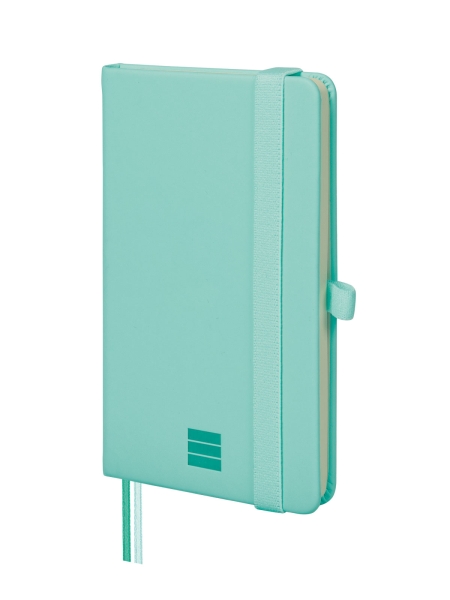 Finocam Nexo Cuaderno de Tapa Dura - 72 Hojas - 90x150mm - Papel Crema de 80g/m2 - Liso - Bolsillo Interior - Cierre con Goma - Hojas Microperforadas - Color Turquesa