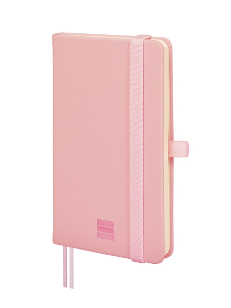 Finocam Nexo Cuaderno de Tapa Dura - 72 Hojas - 90x150mm - Papel Crema de 80g/m2 - Liso - Bolsillo Interior - Cierre con Goma - Hojas Microperforadas - Color Rosa