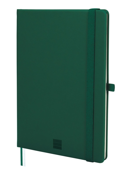 Finocam Nexo Cuaderno de Tapa Dura - 72 Hojas - Formato A5 - 148x210mm - Papel Crema de 80g/m2 - Liso - Bolsillo Interior - Cierre con Goma - Hojas Microperforadas - Color Verde Oscuro