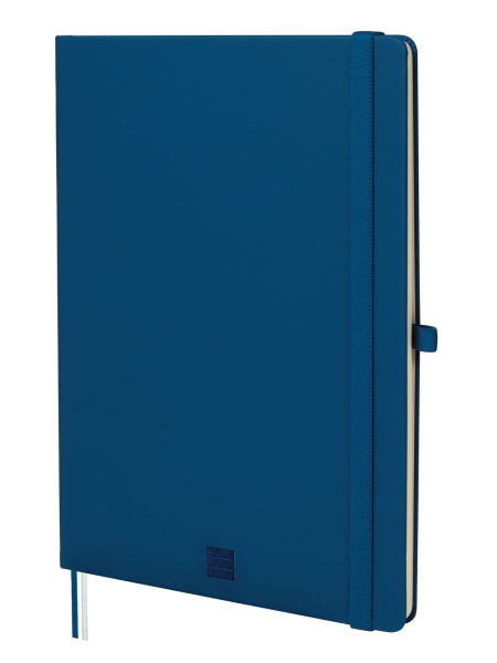 Finocam Nexo Cuaderno de Tapa Dura - 72 Hojas - Formato B5 - 176x250mm - Papel Crema de 80g/m2 - Liso - Bolsillo Interior - Cierre con Goma - Hojas Microperforadas - Color Azul Marino