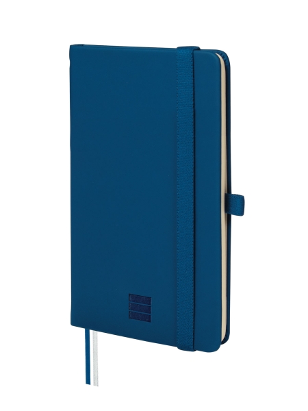 Finocam Nexo Cuaderno de Tapa Dura - 72 Hojas - 90x150mm - Papel Crema de 80g/m2 - Bolsillo Interior - Cierre con Goma - Portaboligrafo - Hojas Microperforadas - Color Azul Marino