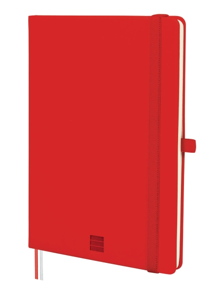 Finocam Nexo Cuaderno de Tapa Dura - 72 Hojas - Formato A5 - 148x210mm - Papel Crema de 80g/m2 - Bolsillo Interior - Cierre con Goma - Portaboligrafo - Hojas Microperforadas - Color Rojo