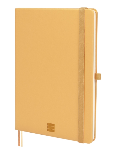 Finocam Nexo Cuaderno de Tapa Dura - 72 Hojas - Formato A5 - 148x210mm - Papel Crema de 80g/m2 - Bolsillo Interior - Cierre con Goma - Portaboligrafo - Hojas Microperforadas - Color Camel