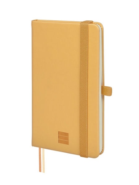 Finocam Nexo Cuaderno de Tapa Dura - 72 Hojas - 90x150mm - Rayado Horizontal - Papel Crema de 80g/m2 - Bolsillo Interior - Portaboligrafo - Hojas Microperforadas - Color Camel