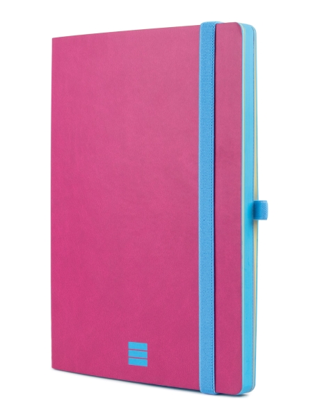 Finocam Modern Cuaderno de Tapa Ligera - 72 Hojas - Formato A5 - 148x210mm - Papel Crema de 80g/m2 - Liso - Bolsillo Interior - Cierre con Goma - Hojas Microperforadas - Color Rosa
