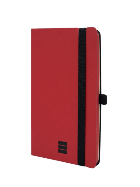 Finocam Modern Cuaderno de Tapa Ligera - 72 Hojas - 100x150mm - Papel Crema de 80g/m2 - Bolsillo Interior - Cierre con Goma - Hojas Microperforadas - Color Rojo