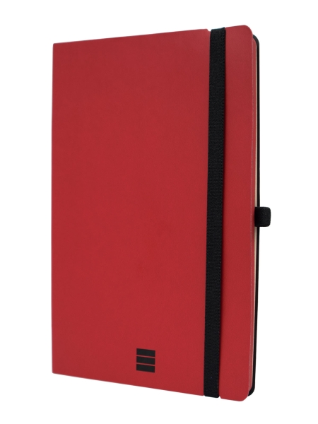 Finocam Modern Cuaderno de Tapa Ligera - 72 Hojas - Formato A5 - 148x210mm - Papel Crema de 80g/m2 - Bolsillo Interior - Cierre con Goma - Hojas Microperforadas - Color Rojo