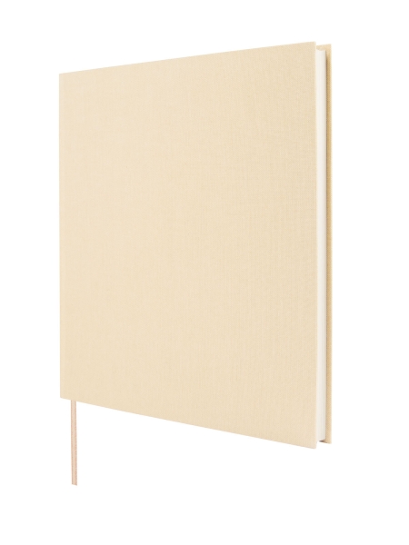 Finocam Jazz Libro de Visitas para Firmar - 80 Hojas - 250X250mm - Papel Marfil de 120g/m2 - Cubierta de Tejido de Encuadernacion - Color Crema