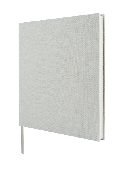 Finocam Jazz Libro de Visitas para Firmar - 80 Hojas - 250X250mm - Papel Marfil de 120g/m2 - Cubierta de Tejido de Encuadernacion - Color Gris