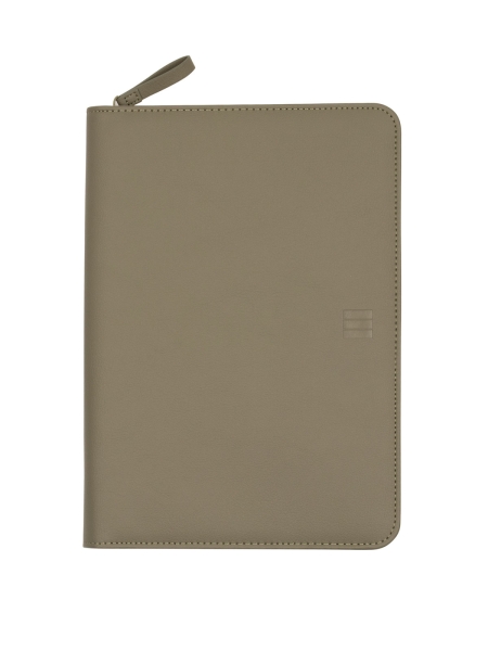 Finocam Nopal Portadocumentos de Mano - Biomaterial de Cactus - Cremallera - Formato A5 - 148x210mm - Bloc de Notas - Papel de 70g/m2 - Bolsillo Interior - Portaboligrafo - Color Verde Oliva