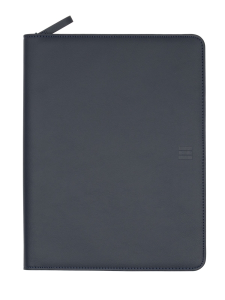 Finocam Nopal Portadocumentos de Mano - Biomaterial de Cactus - Cremallera - Formato A4 - 210x297mm - Bloc de Notas - Papel de 70g/m2 - Bolsillo Interior - Portaboligrafo - Color Azul Marino