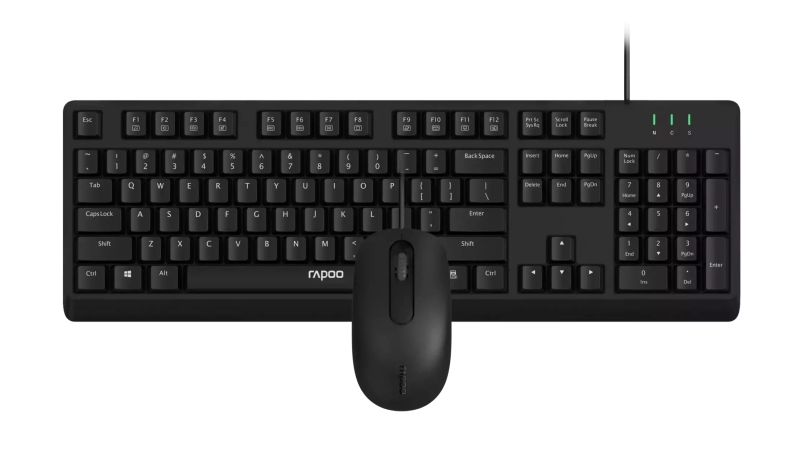 Rapoo NX1500 Pack Teclado + Raton USB - Raton 1000 DPI - Plug & Play - Color Negro