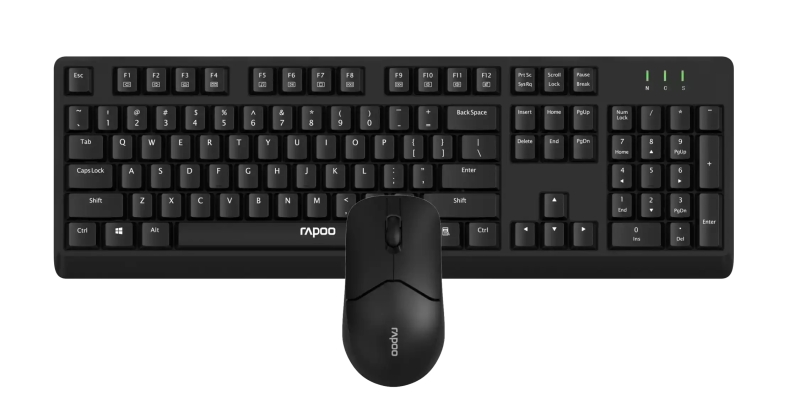 Rapoo X1500 Pack Teclado + Raton Inalambricos - 2.4GHz -  Raton 1200 DPI - Autonomia hasta 12 Meses - Color Negro