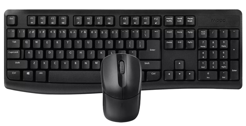 Rapoo X1800Pro Pack Teclado + Raton Inalambricos - 2.4GHz -  Raton 1000 DPI - Autonomia hasta 12 Meses - Color Negro