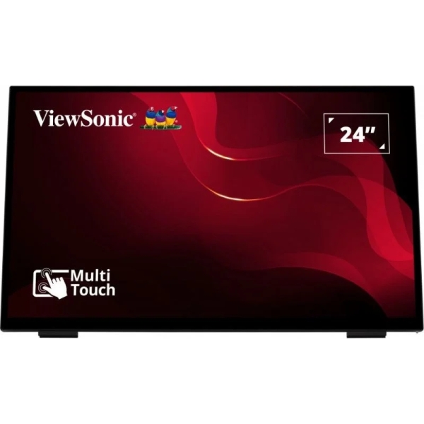 ViewSonic TD2465 Monitor Tactil 23.8" LED FHD 60Hz - Hasta 10 Puntos de Contacto - Respuesta 7ms - Altavoces 4W - HDMI, Displayport, USB - VESA 100x100 mm - Color Negro