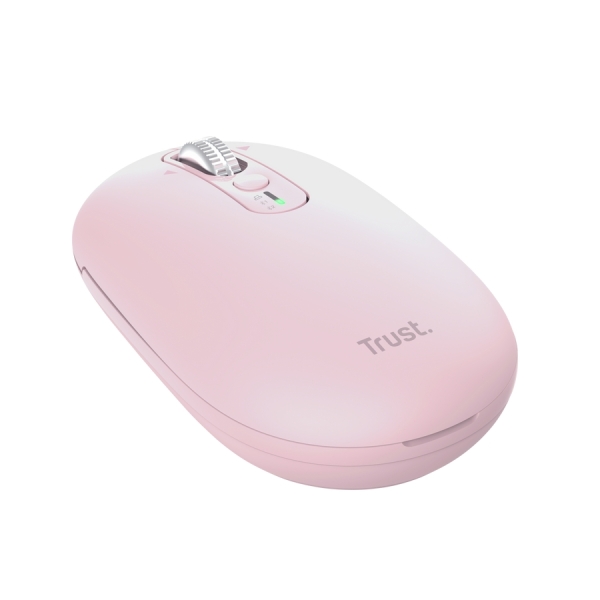 Trust Seron Raton Inalambrico - Ajustable hasta 3200dpi - Bluetooth - Recargable - Clic Silencioso - Receptor USB-C - Multiplataforma - 31x62x111mm - Color Rosa