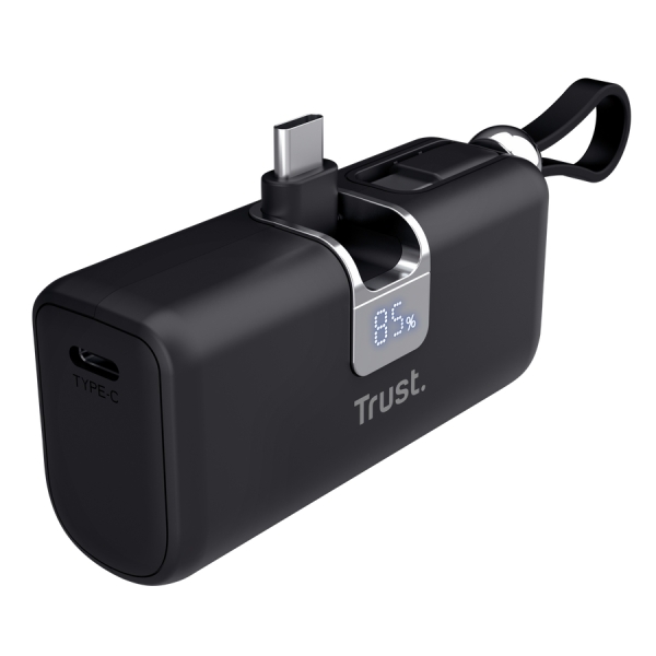 Trust Pacto Bateria Powerbank de 5000mAh - Potencia 20W - 3xUSB-C - Power Delivery - Deteccion Automatica - Plastico ABS - 25x39x77mm - Color Negro