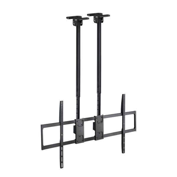 Tooq Soporte de Techo para Pantallas 60-120" - Doble Mastil - Inclinable y Extensible - Gestion de Cables - Peso Max. 120kg - VESA Max. 1000x600mm - Color Negro
