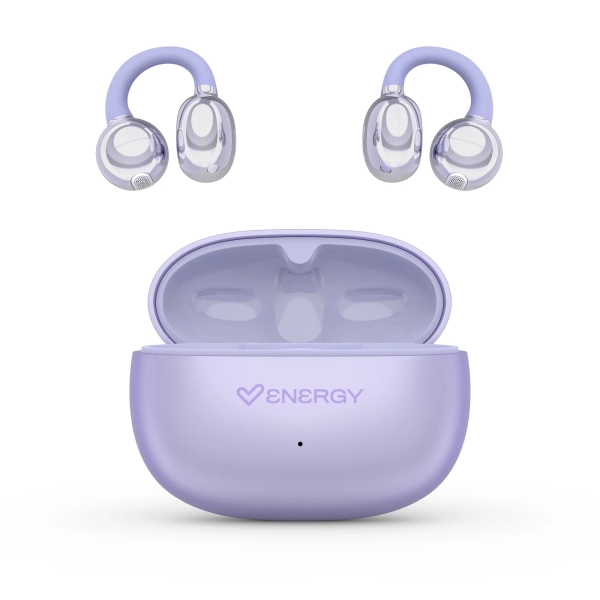 Energy Sistem ChicPods Auriculares True Wireless - Bluetooth 5.4 - 23h Autonomia - Tecnologia Open Sound - Microfono con Reduccion de Ruido - Asistente de Voz Integrado - Diseño Curved-Fit - Color Violeta