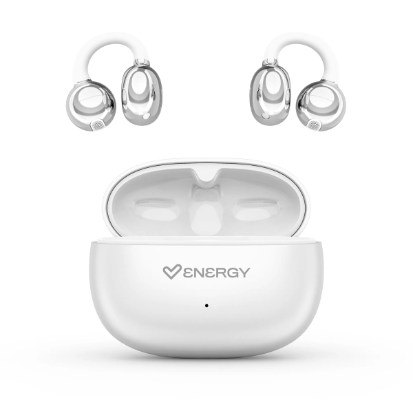 Energy Sistem ChicPods Auriculares True Wireless - Bluetooth 5.4 - 23h Autonomia - Tecnologia Open Sound - Microfono con Reduccion de Ruido - Asistente de Voz Integrado - Diseño Curved-Fit - Color Blanco