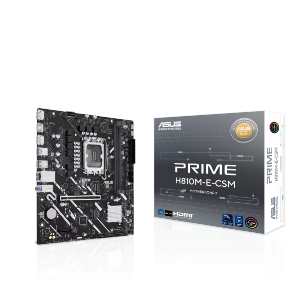 Asus Prime H810M-E-CSM Placa Base Intel 1851 2x DDR5, 2x M2, 4x Sata III, PCIe, 4.0, USB 2.0, 3.2, RJ-45, HDMI, DisplayPort, MicroATX