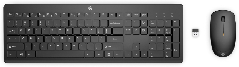 HP 235 Combo Teclado y Raton Inalambricos - 2.4GHz - Raton Optico 1600 DPI - Autonomia Hasta 16 MesesColor Negro