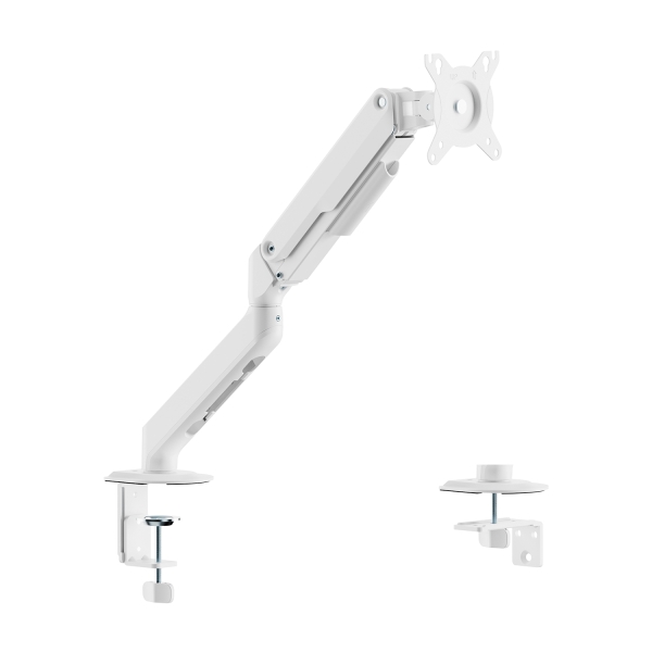 Aisens Eco Soporte de Mesa con Brazo Articulado para Monitor de 17"-32" - Soporta hasta 9kg - Gestion de Cables - VESA 100x100mm - Contrapeso Giratorio e Inclinable - Color Blanco