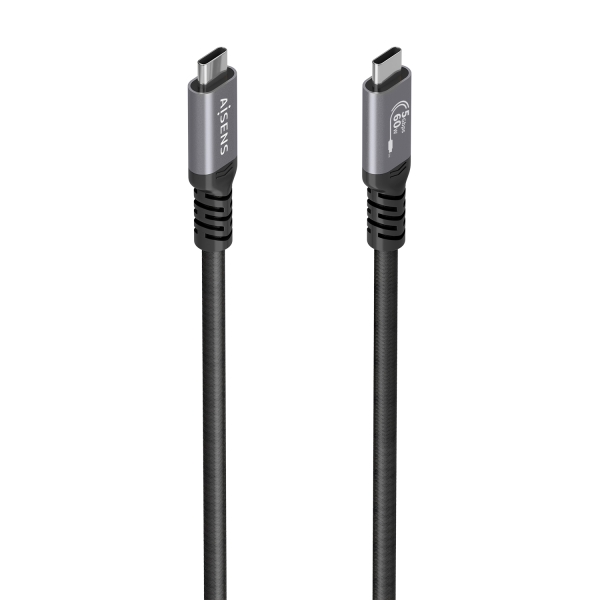 Aisens Cable USB-C Macho - Soporta hasta 60W - Longitud 10m - Velocidad de Transferencia hasta 5Gbps - Resolucion 4K - Aluminio - Color Negro