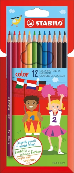 Stabilo Color Pack con 12 Lapices de Colores - Mina de 2.5mm - Ideal para el Colegio - Colores Surtidos