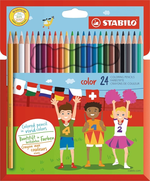 Stabilo Color Pack con 24 Lapices de Colores - Mina de 2.5mm - Ideal para el Colegio - Colores Surtidos