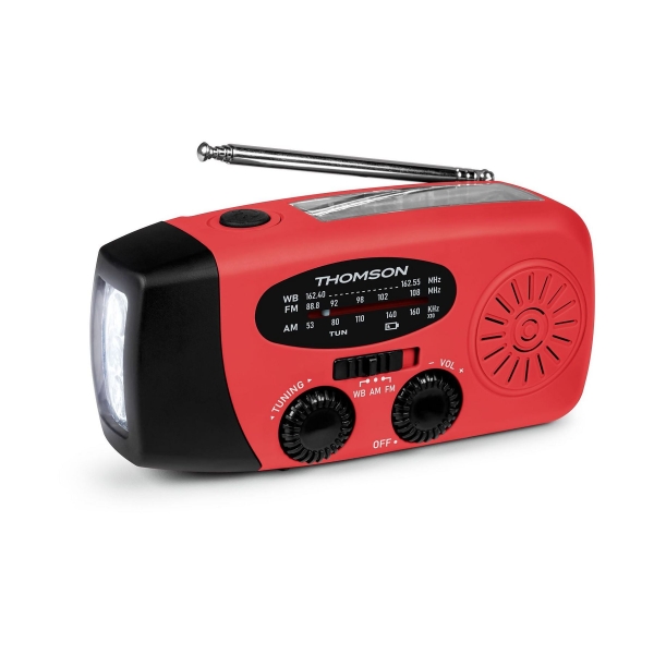 Thomson RT260 Radio - Linterna de Emergencia - Funcion Powerbank -  Color Rojo