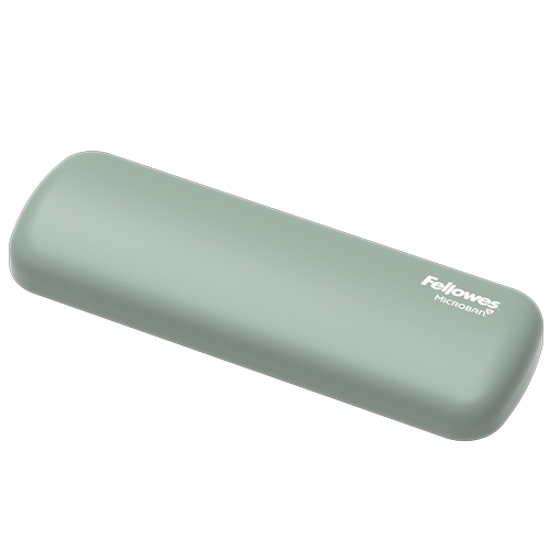 Fellowes Breyta Reposamuñecas para Raton - Proteccion Antibacteriana Microban - Revestimiento Antipolvo - Tacto Suave - Soporte Ergonomico - Alivio del Dolor - 18x6x1.75cm - Color Verde Salvia