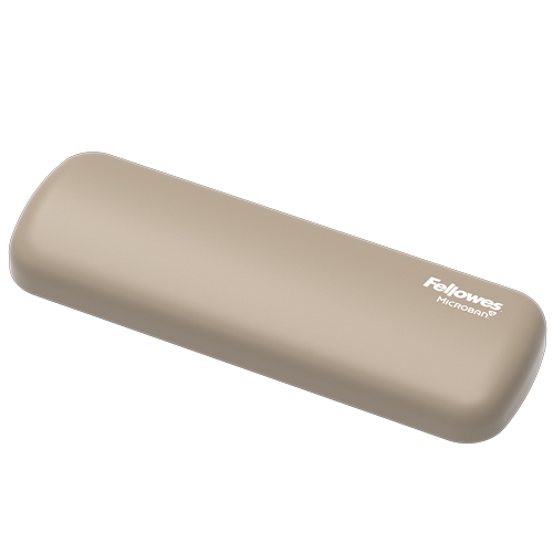 Fellowes Breyta Reposamuñecas para Raton - Proteccion Antibacteriana Microban - Revestimiento Antipolvo - Tacto Suave - Soporte Ergonomico - Alivio del Dolor - 18x6x1.75cm - Color Beige Arena