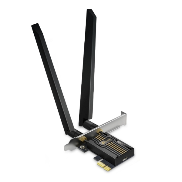 TP-Link Archer TBE552E Adaptador de Red PCI - Indicador LED - Bluetooth - Velocidad 9.3Gbps - WiFi 7 Tribanda - 2 Antenas Multidireccionales - Seguridad Avanzada - Color Negro