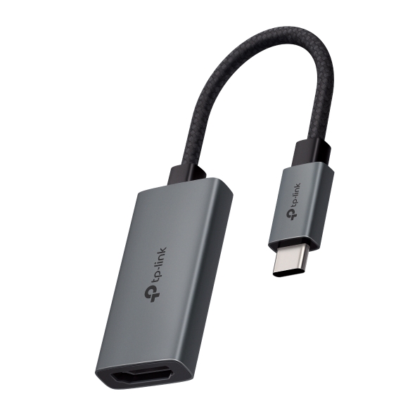 TP-Link UA520C Adaptador HDMI a USB-C - Cable 10cm - HDMI 4K Hembra - USB-C Macho - Plug and Play - Aluminio - Color Gris Oscuro