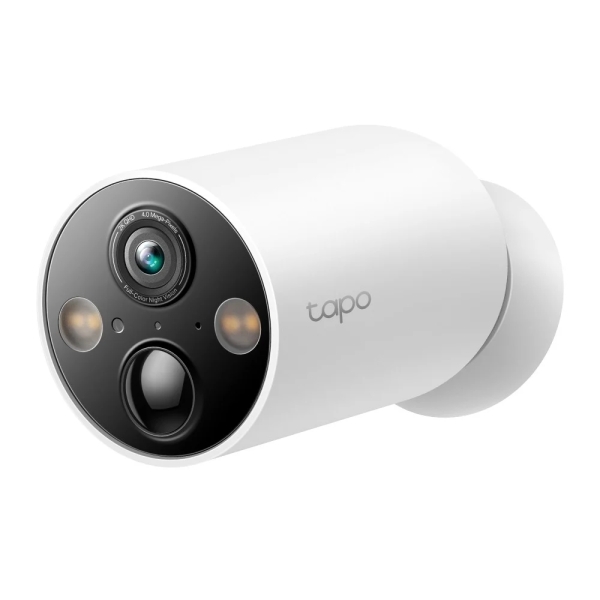 TP-Link Tapo C425 Camara de Seguridad para Exterior - 2K QHD - Bateria 10Ah - IP66 - Focos Incorporados - WiFi - Vision Nocturna - Audio Bidireccional - Cancelacion de Ruido - Color Blanco y Negro
