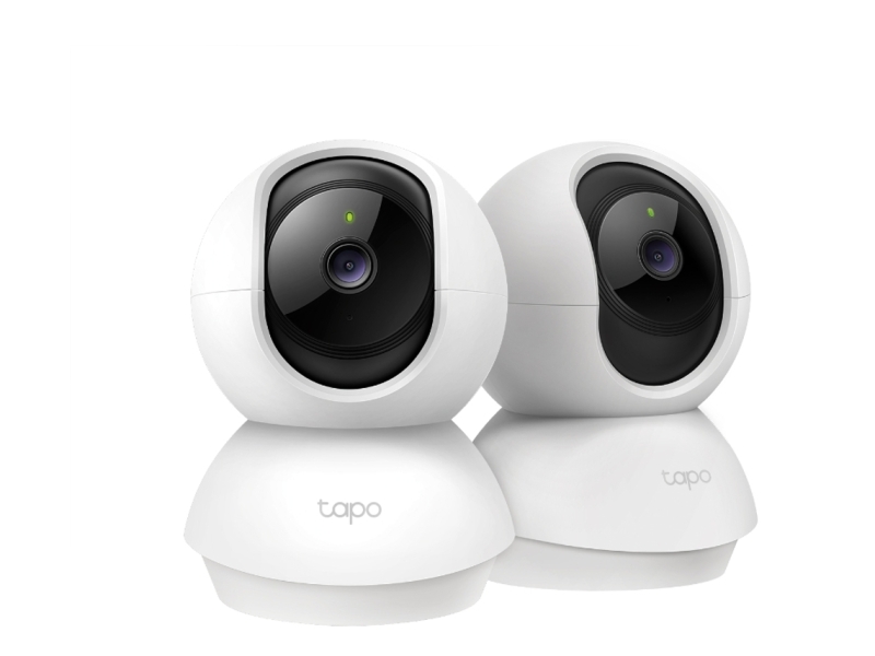 TP-Link Tapo TC71 Pack de 2 Camaras de Seguridad - 2K QHD - WiFi - Resolucion de 3Mpx - Vision Nocturna - Audio Bidireccional - Cancelacion de Ruido - Color Blanco y Negro